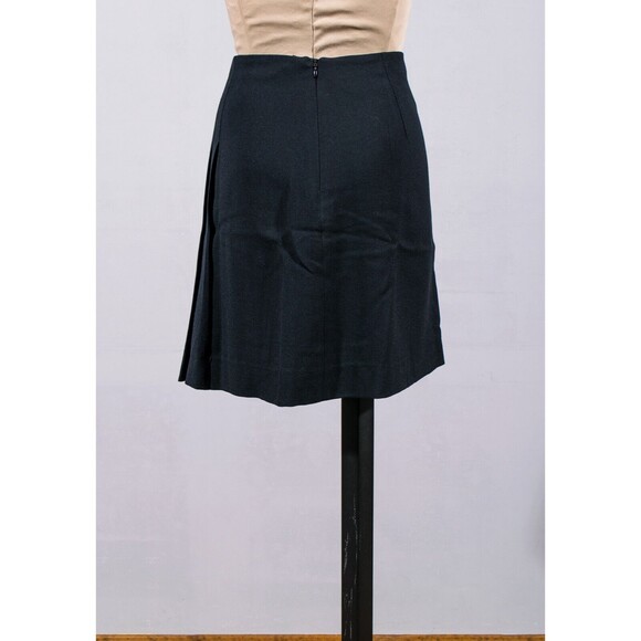 Talbots 100% Wool Black Pleated A Line Knee Length Capsule Wardrobe Skirt Sz 10 - Picture 3 of 5